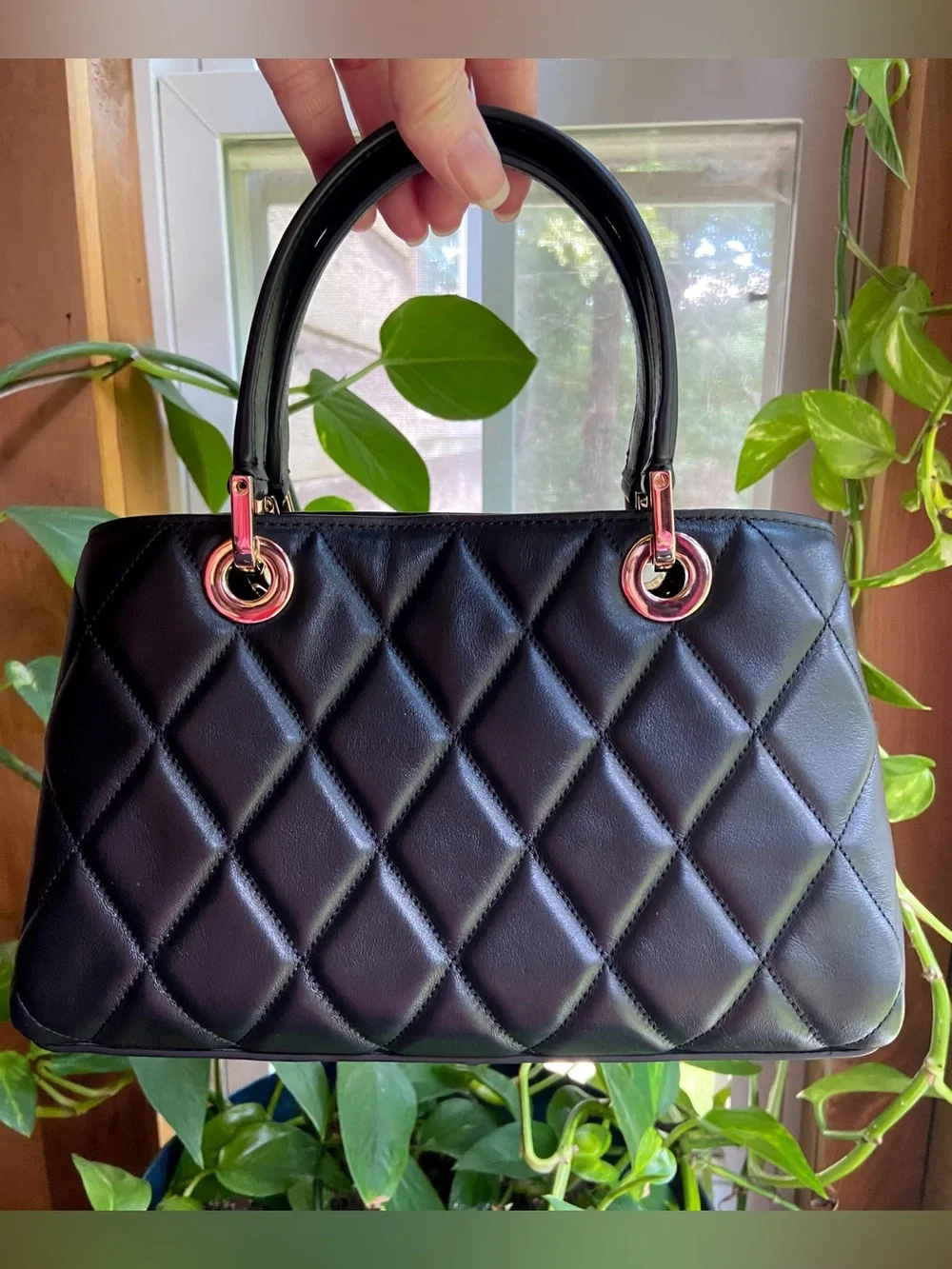 Kate Spade New York Carey Quilted Sullivan Satchel in Black Evening Bag NWOT